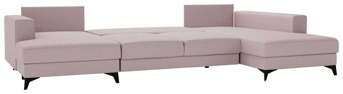 Harvey Rosa U: 156x339x190 Cm - Schwarz/Rosa, Design, Textil (156/339/190cm) - Livetastic