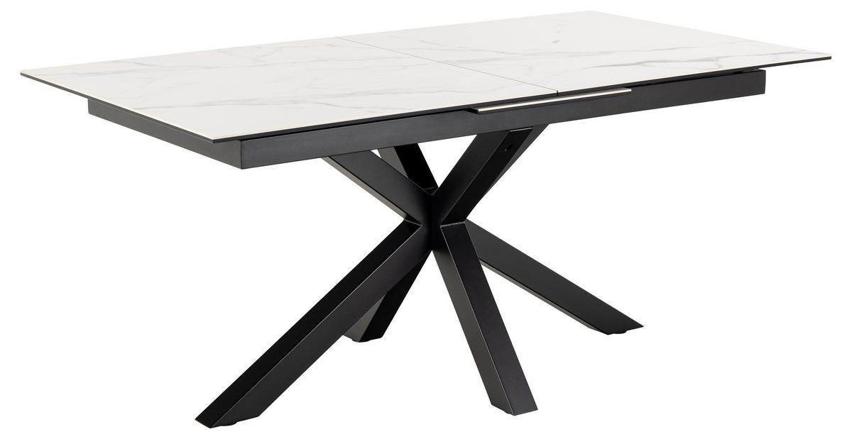 Esstisch Ausziehbar Heaven 168-210x90x75,5cm Schwarz/weiß - Schwarz/Weiß, Trend, Keramik/Metall (168-210/90/75,5cm) - MID.YOU