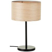 Tischlampe Romm Hellbraun Mit Schnurschalter - Hellbraun/Schwarz, Basics, Holz/Metall (25/42cm) - Brilliant