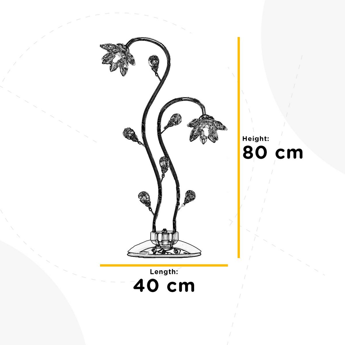 Kristall-tischleuchte 4773/lg - Chromfarben, KONVENTIONELL, Glas/Metall (40/80cm)