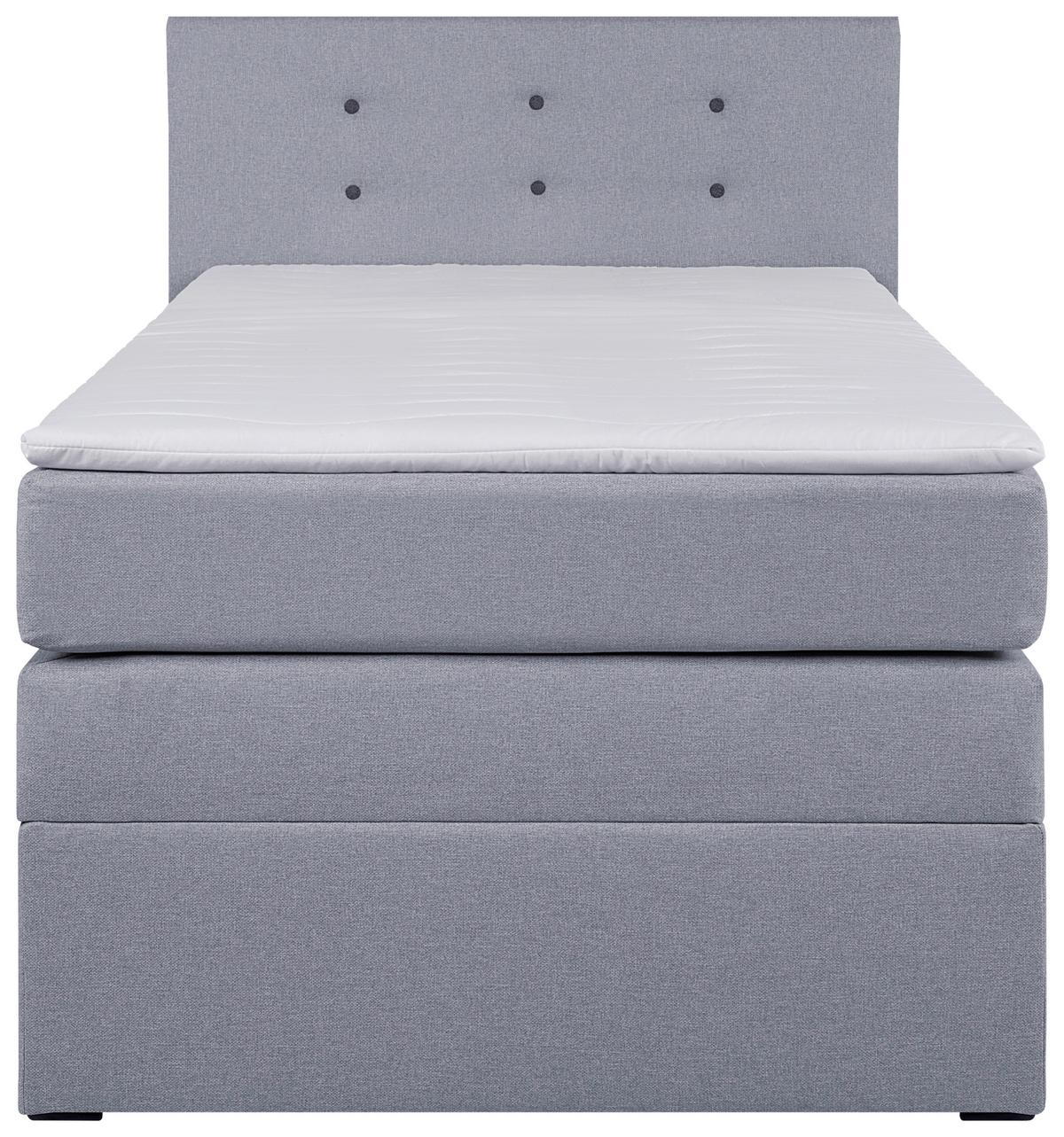 Boxspringbett Siam 2 90x200 Silber - Silberfarben/Schwarz, MODERN, Holzwerkstoff/Textil (90/200cm)