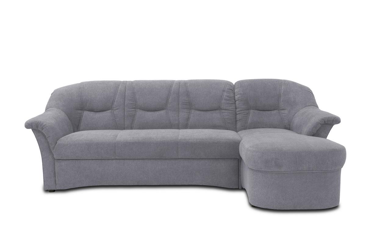Ecksofa mit Schlaffunktion Sarafina Dunkelgrau 232x146 cm - Dunkelgrau/Schwarz, KONVENTIONELL, Textil (232/146cm) - MID.YOU