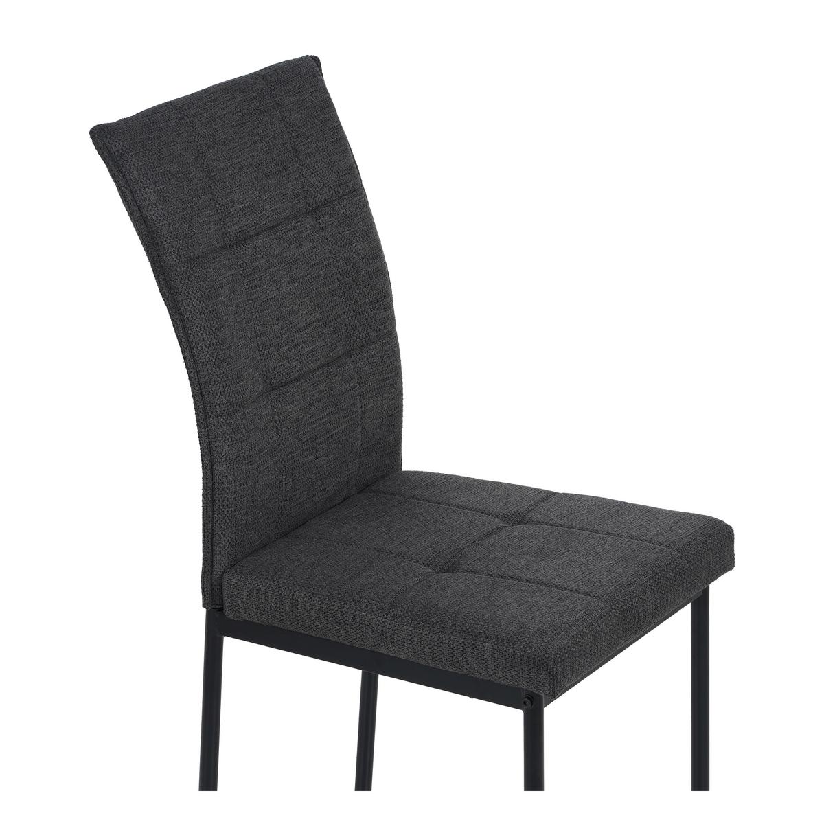 Vierfußstuhl Finn Webstoff Anthrazit, B: 44 cm - Anthrazit/Schwarz, KONVENTIONELL, Textil/Metall (44/96/61cm) - MID.YOU