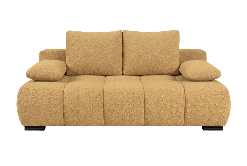Boxspringová pohovka BOB, žltá ženilka - čierna/žltá, Konventionell, kompozitné drevo/textil (209/105cm) - Based