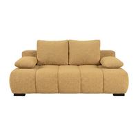 Boxspringová pohovka BOB, žltá ženilka - čierna/žltá, Konventionell, kompozitné drevo/textil (209/105cm) - Based