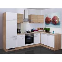 Eckküche Samoa Mit Geräten 280x170 cm - Weiß/Sonoma Eiche, MODERN, Holzwerkstoff (280/170cm) - FlexWell