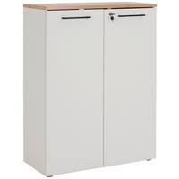 Aktenschrank Versperrbar Eiche Dekor Weiß B: 80 Cm - Eichefarben/Weiß, MODERN, Holzwerkstoff (80/112/38cm)