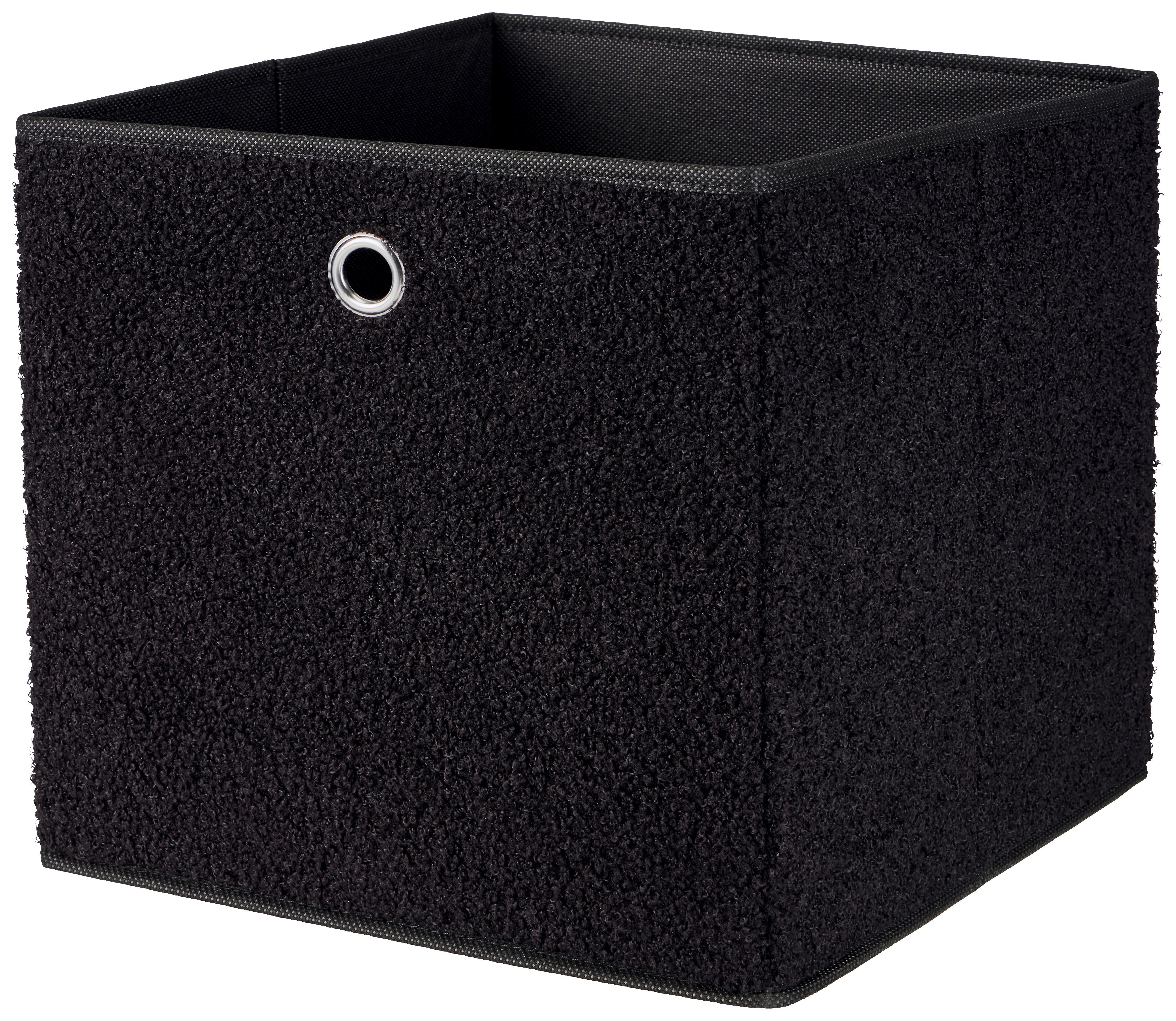 Faltbox Nella - Schwarz, Basics, Papier/Textil (30/30/30cm) - Luca Bessoni