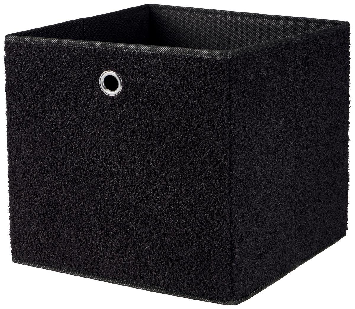 Faltbox Nella - Schwarz, Basics, Papier/Textil (30/30/30cm) - Luca Bessoni