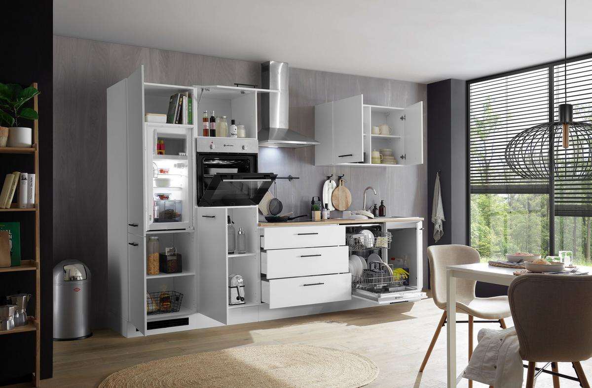 Küchenblock Tirol Weiß B: 310 cm - Eichefarben/Weiß, Basics, Holzwerkstoff (310cm) - MID.YOU