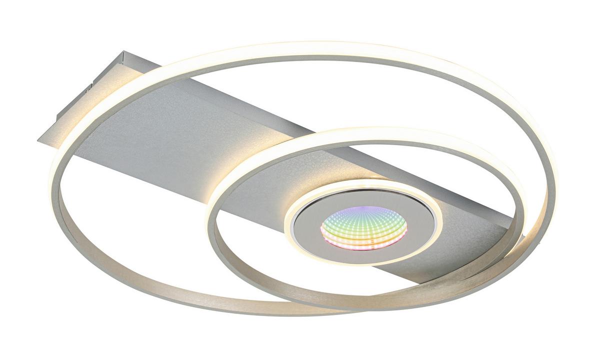 LED-Deckenleuchte Camilla - Silberfarben/Alufarben, Basics, Kunststoff/Metall (65/60/7,5cm) - Luca Bessoni