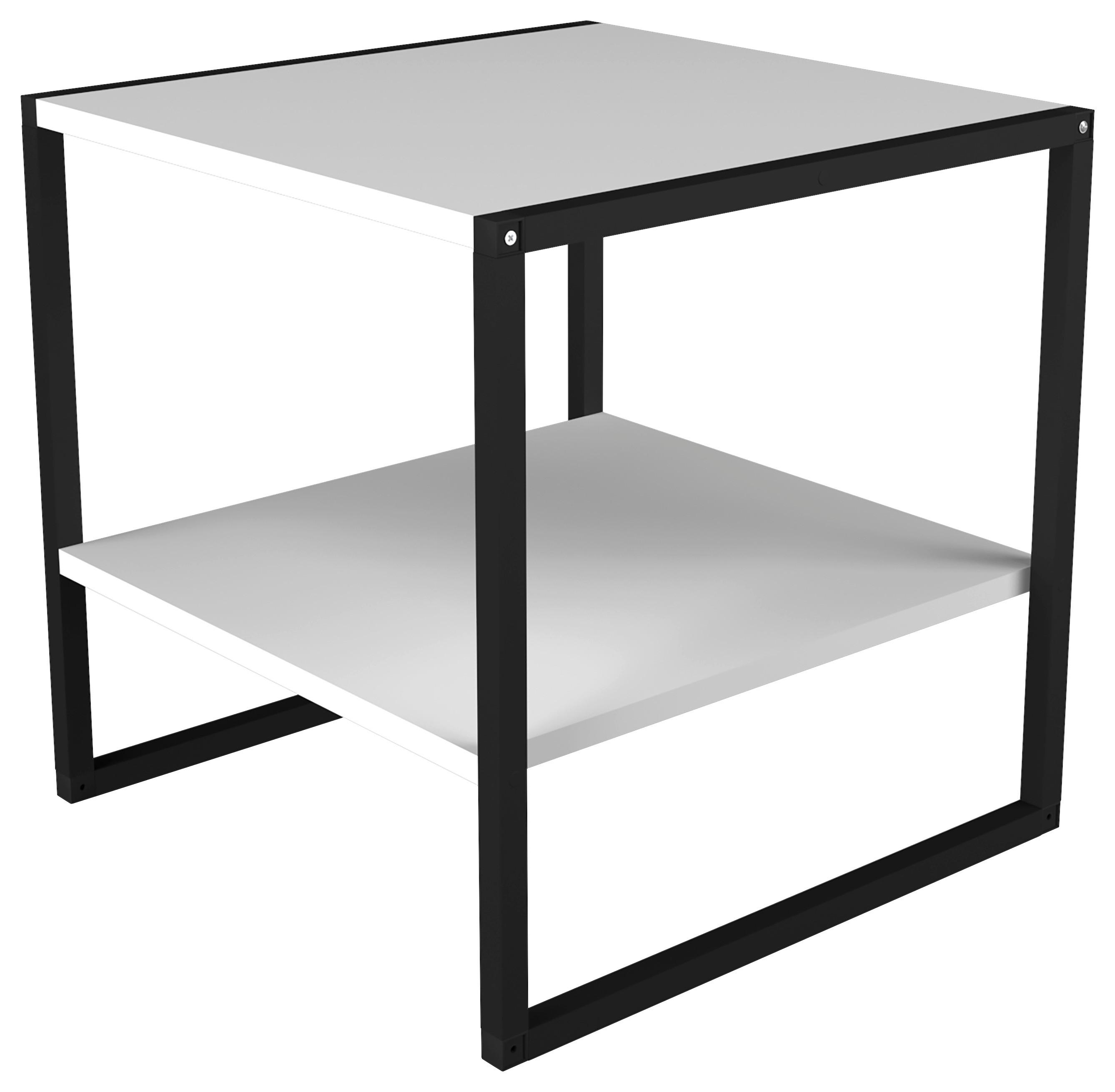 Couchtisch Insasi Weiß Schwarz - Schwarz/Weiß, Design, Holzwerkstoff/Metall (50/50/50cm) - MID.YOU