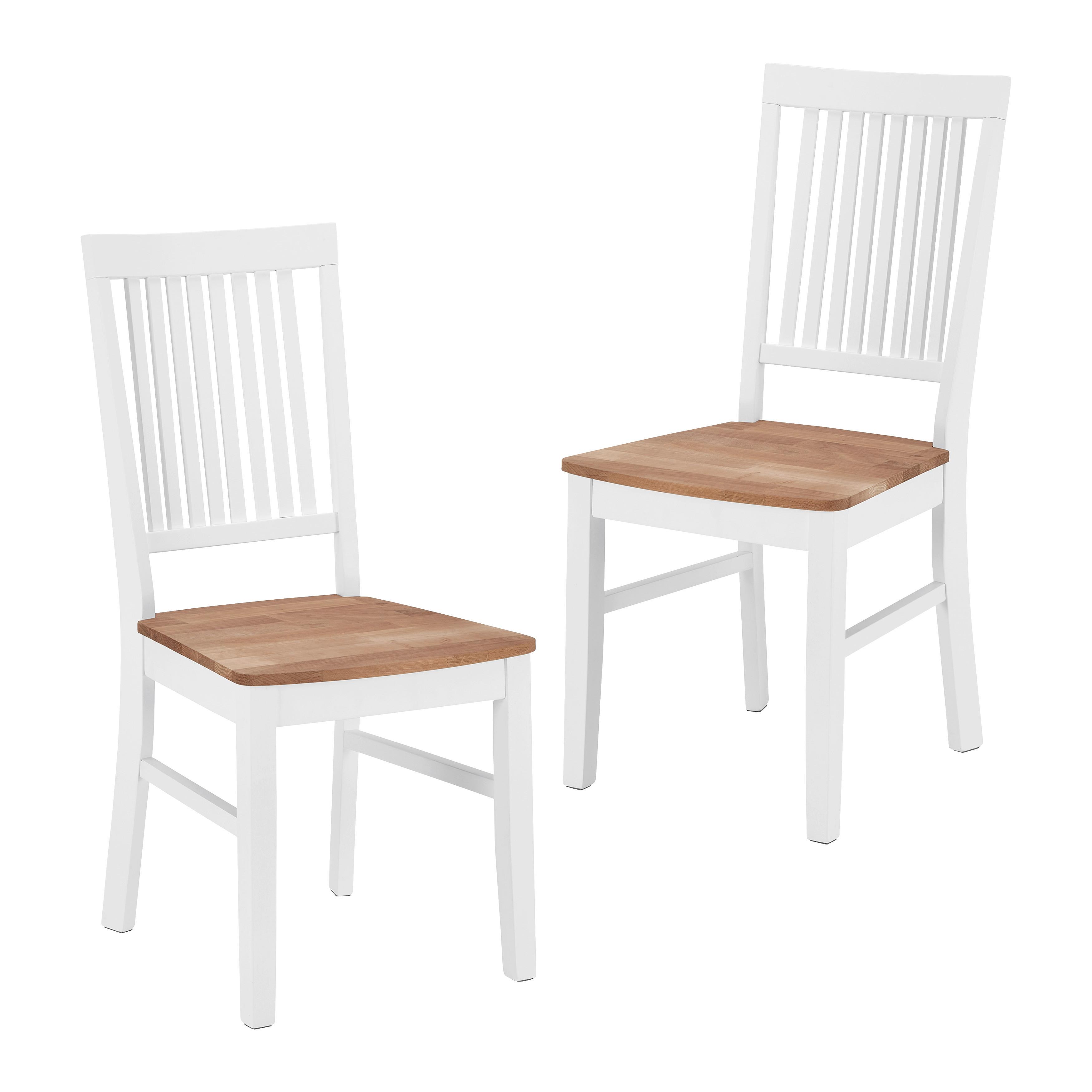 Sada židlí ANTALIA bílá - bílá/přírodní barvy, Moderní, dřevo (44/98/59cm) - P & B