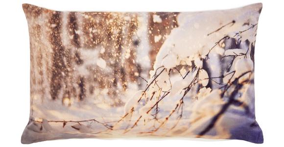Zierkissen Helsinki 30x50 cm Weiß/Beige/Hellbraun mit Zipp - Hellbraun/Beige, MODERN, Textil (30/50cm) - Luca Bessoni