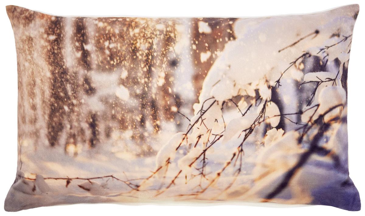 Zierkissen Helsinki 30x50 Cm Weiß/beige/hellbraun Mit Zipp - Hellbraun/Beige, MODERN, Textil (30/50cm) - Luca Bessoni