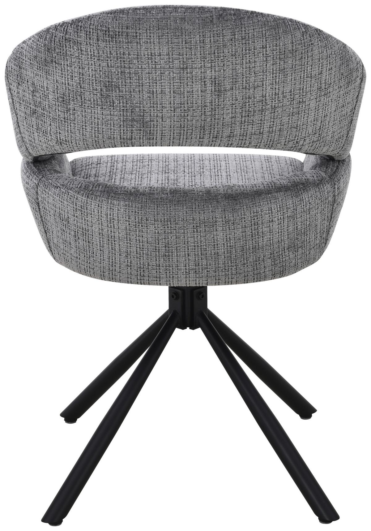 Armlehnstuhl Cleo Grau B: 58 cm - Schwarz/Grau, MODERN, Holz/Textil (58/85/62cm) - Livetastic