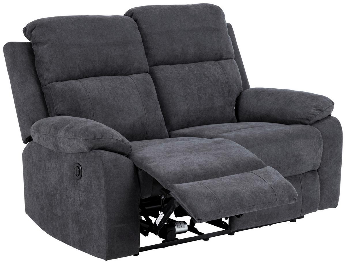 2-sitzer-sofa Mit Relaxfunktion Mora Dunkelgrau - Dunkelgrau/Schwarz, KONVENTIONELL, Textil (143,5/98/95cm) - MID.YOU