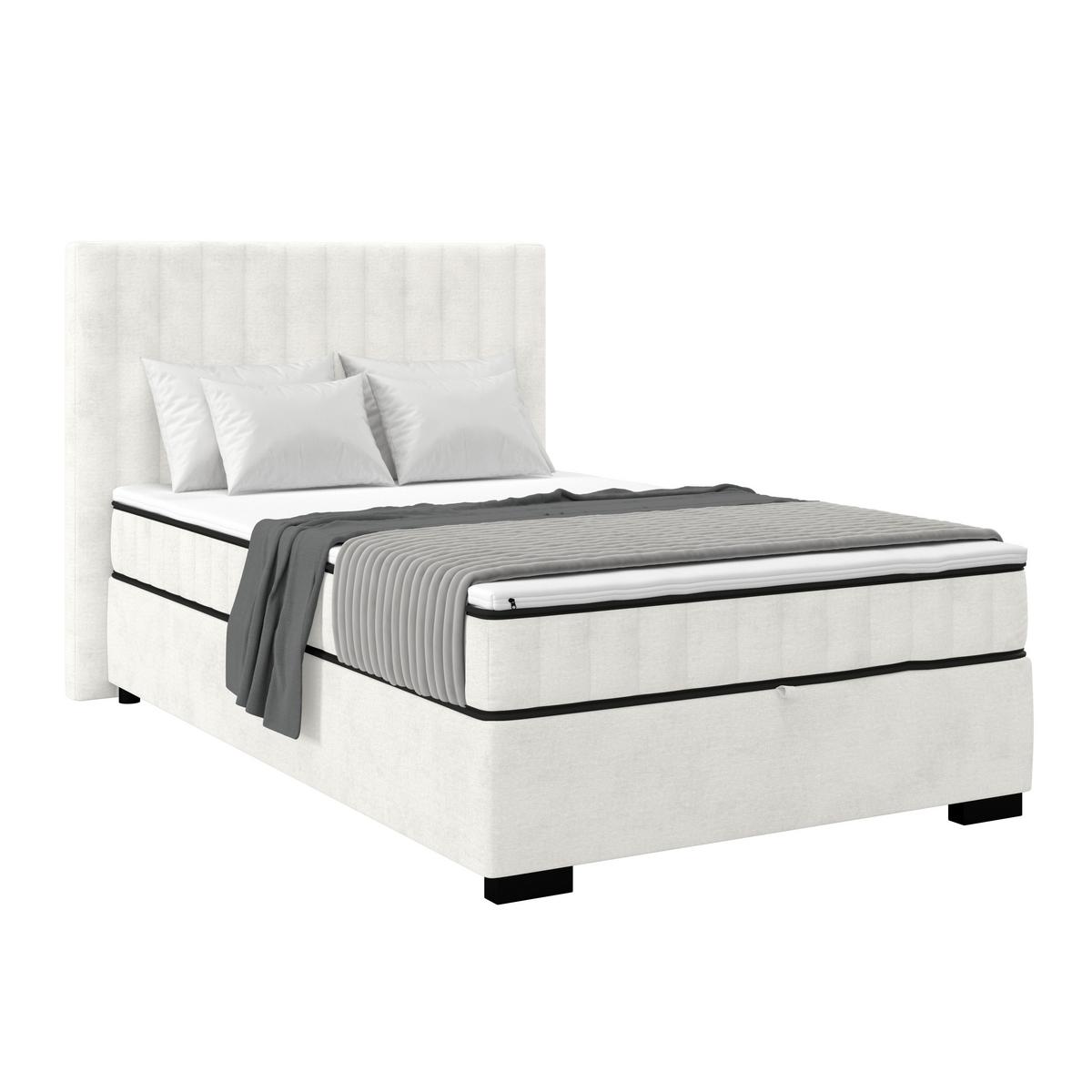 Boxbett Maya 120 - Creme/Schwarz, MODERN, Holz/Holzwerkstoff (120/200cm)