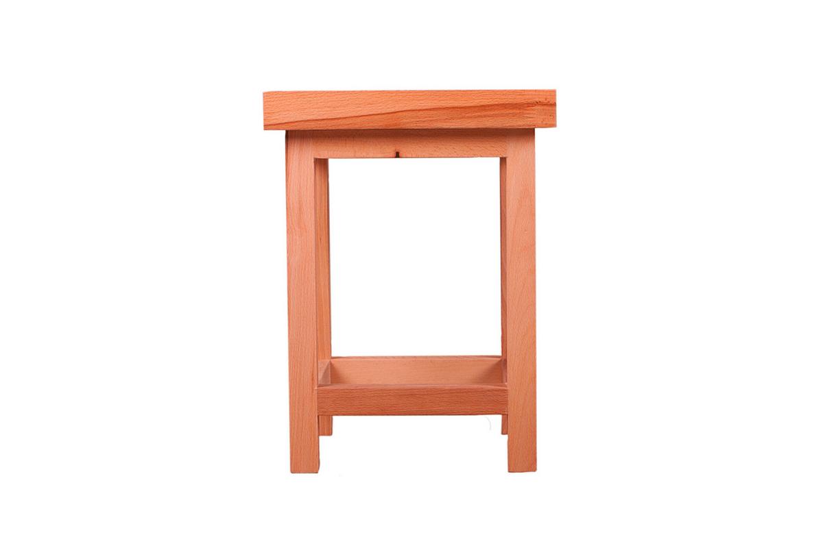 Gartenhocker Marco Echtholz Kernbuche Wetterfest - Kernbuche, Basics, Holz (30/40/30cm) - Gardenson