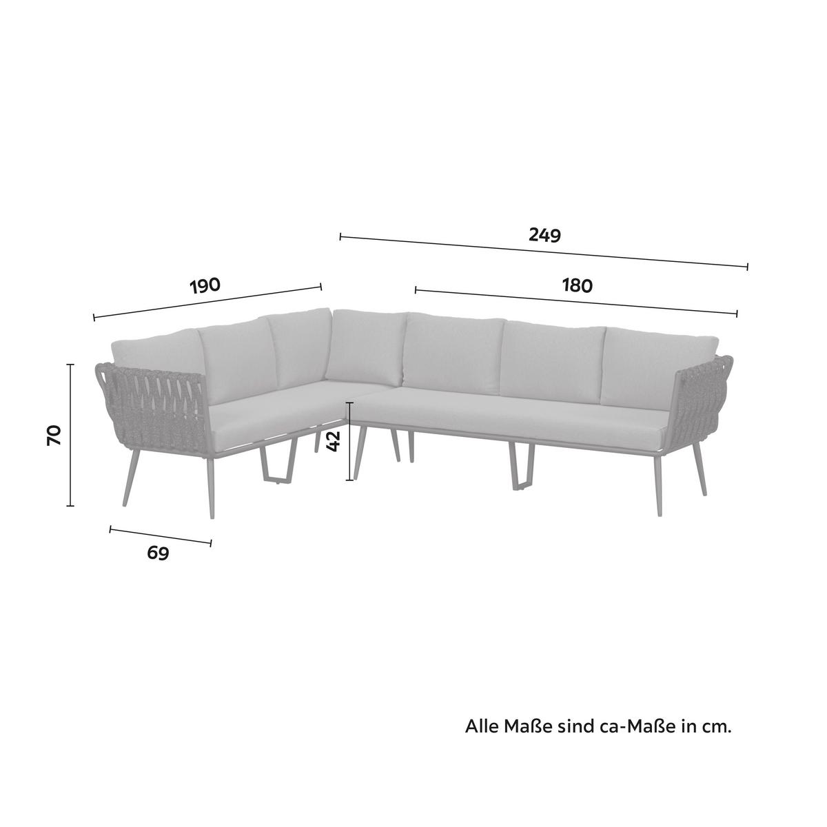 JEDÁLENSKÁ TERASOVÁ SÚPRAVA MILA - tmavosivá, Modern, kov/textil - Bessagi Garden