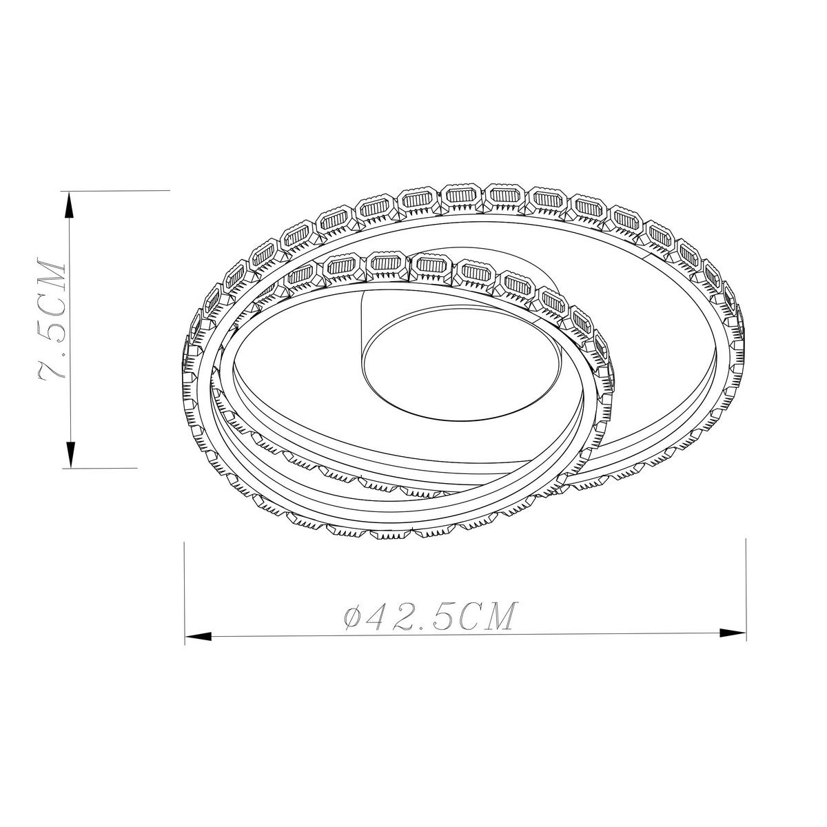 STROPNÍ LED SVÍTIDLO NORBERT - černá, Romantický / Rustikální, kov/plast (42,5/7cm) - Mömax