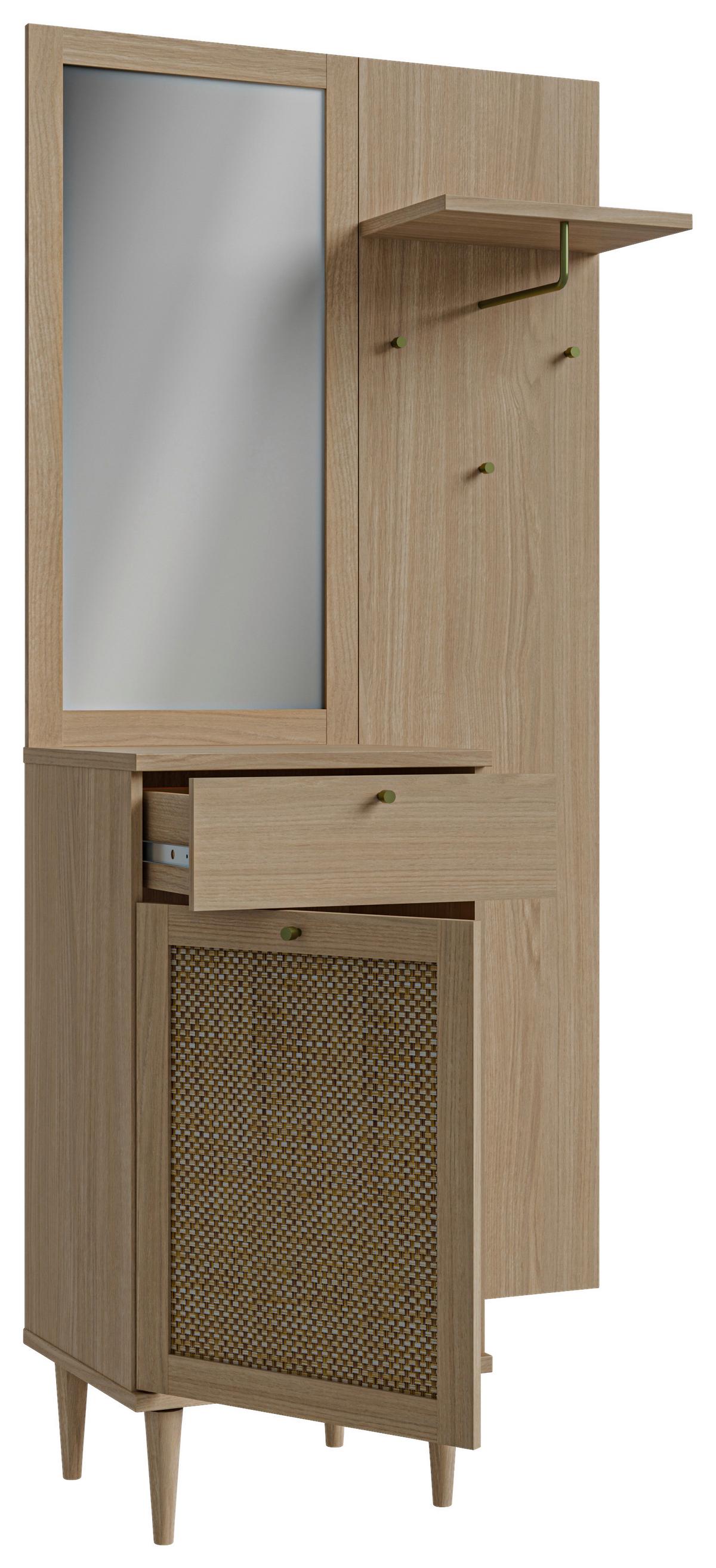 Predsieňový nábytok Calasetta, farby duba, š: 90 cm - farba duba, Natur, kompozitné drevo (90,4/198/41,4cm)