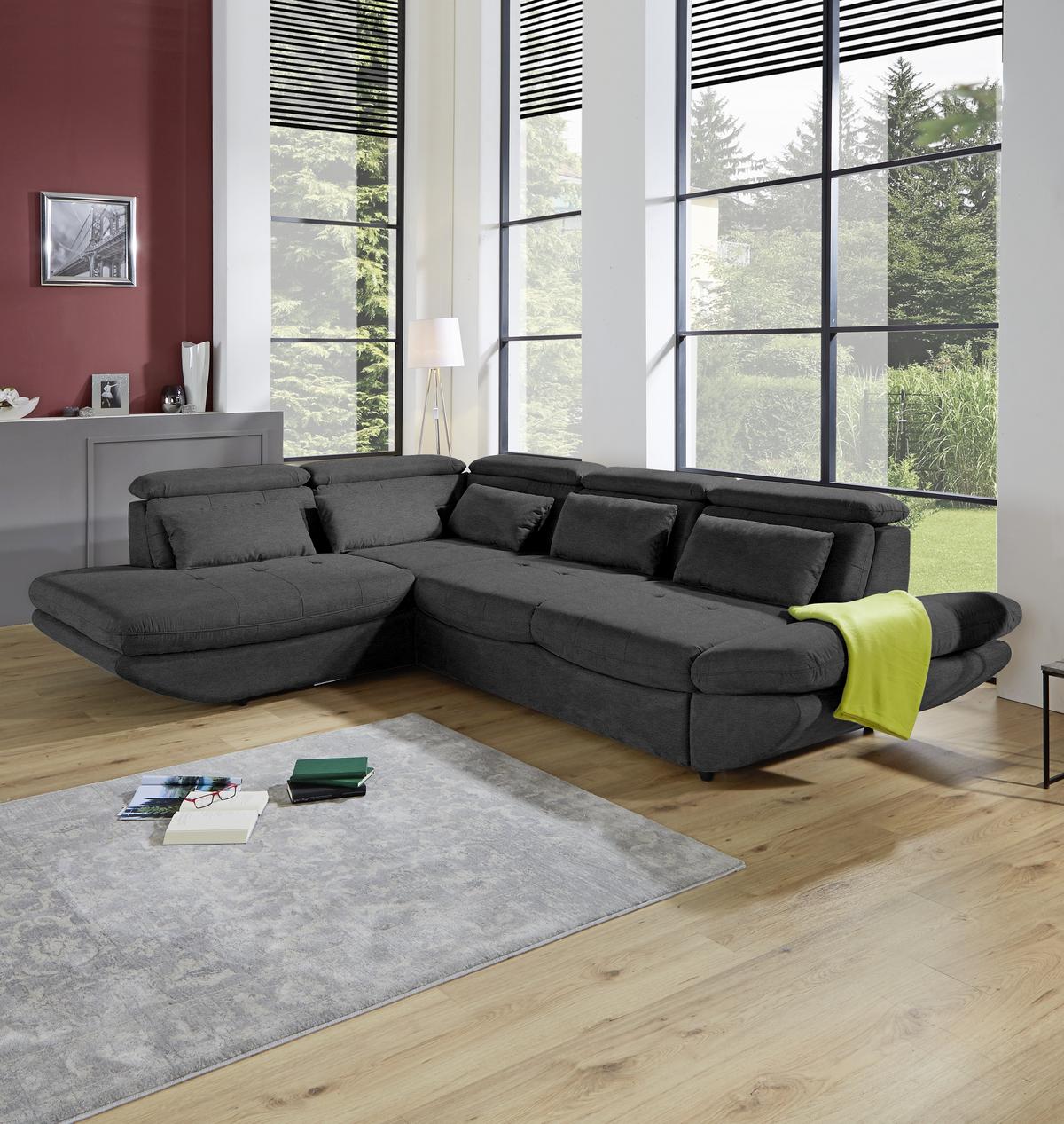 SEDACÍ SOUPRAVA PARK - černá/antracitová, Moderní, textil/plast (233/311cm) - Luca Bessoni
