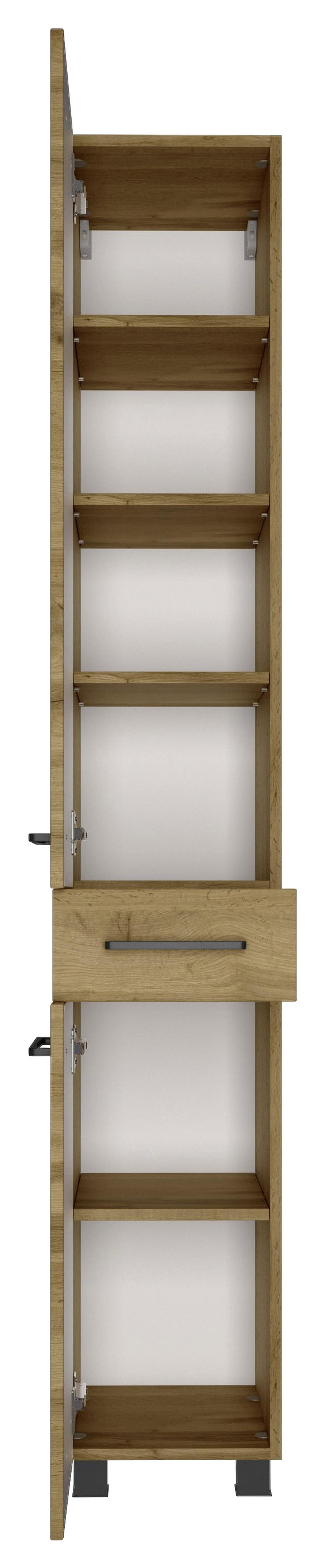 Badmöbel-set 3 -teilig. Manchester B:130cm Weiß Eiche Wotan Dekor - Eichefarben/Weiß, MODERN, Holzwerkstoff/Stein (130cm) - Held