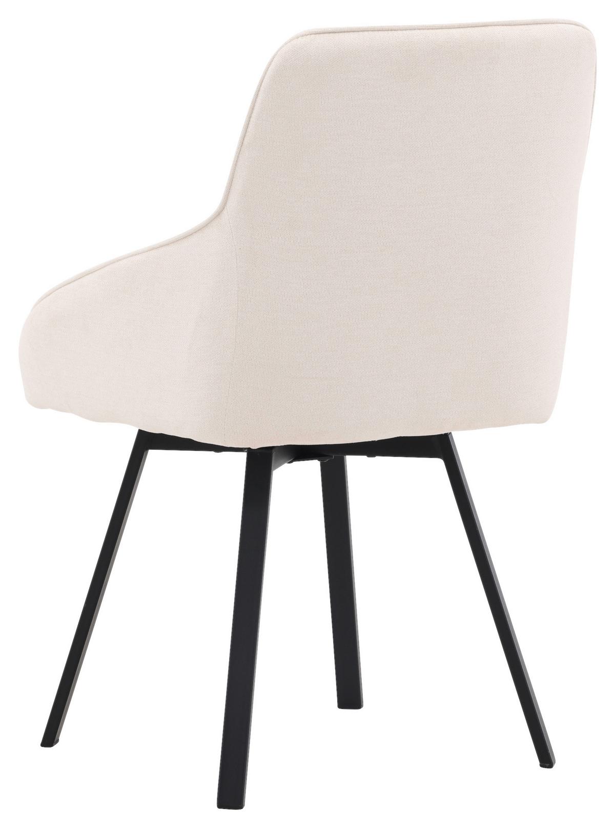 Stuhl-set Rosie Schwarz/beige B: 55 Cm - Beige/Schwarz, Design, Textil/Metall (55/88/60cm) - Livetastic