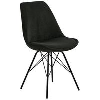 Jídelní židle ERIS tmavě zelená kord - černá/tmavě zelená, Konvenční, kov/textil (48,5/85,5/54cm) - MID.YOU