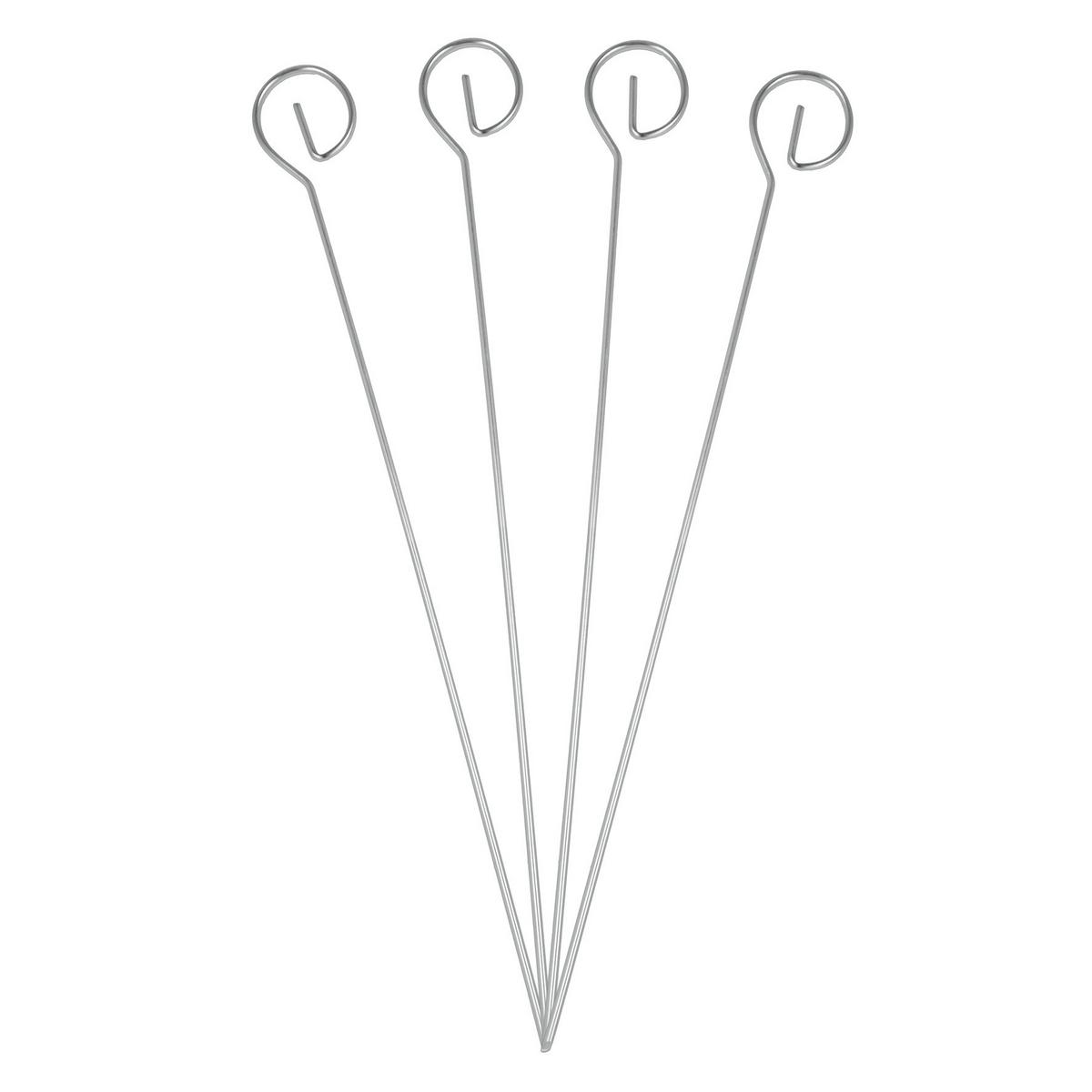 Grillspieße Marlis Chrom 4er L: ca. 22 cm - Edelstahlfarben, Basics, Metall (22cm) - Metaltex