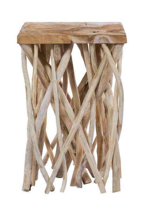 Beistelltisch aus Teakholz Radix, Natur - Naturfarben, Natur, Holz (40/40/60cm) - Kayoom