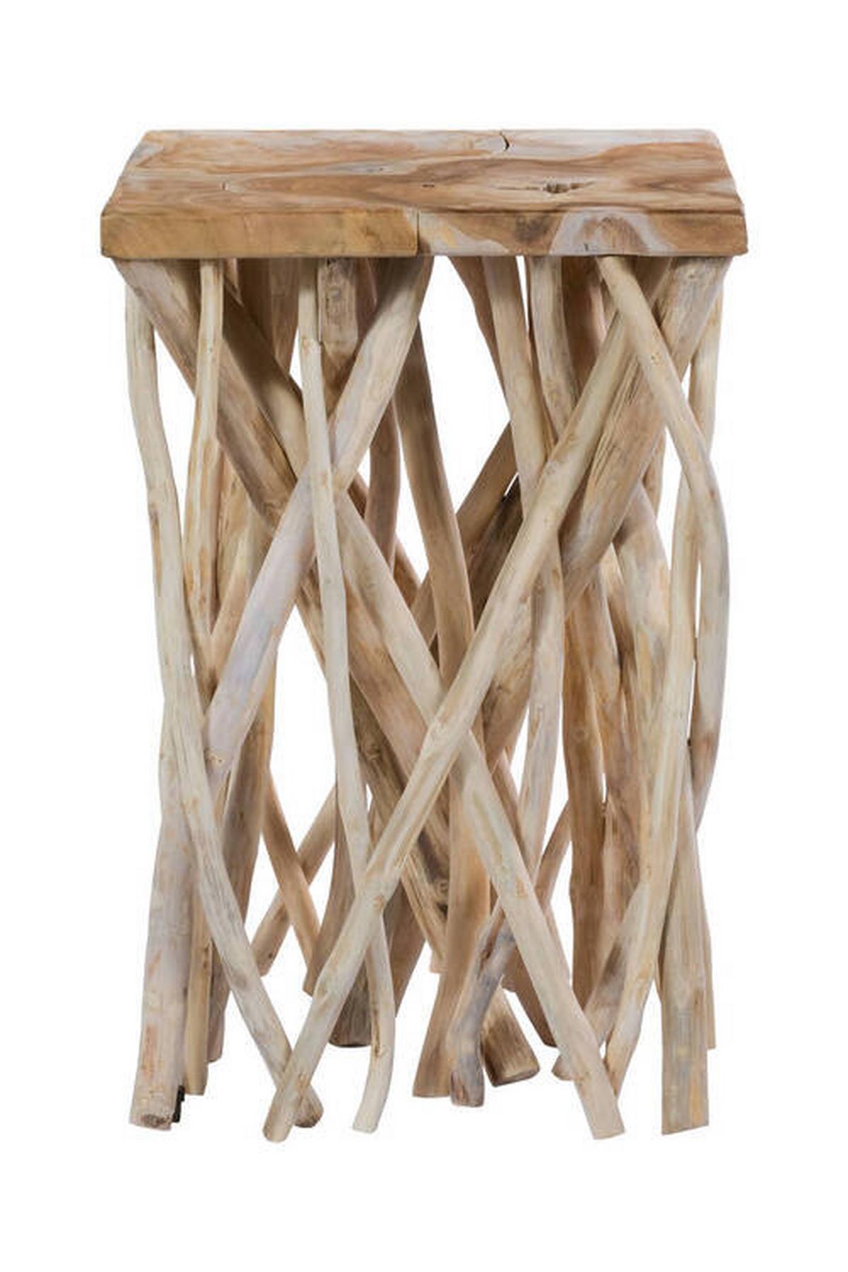 Beistelltisch aus Teakholz Radix, Natur - Naturfarben, Natur, Holz (40/40/60cm) - Kayoom