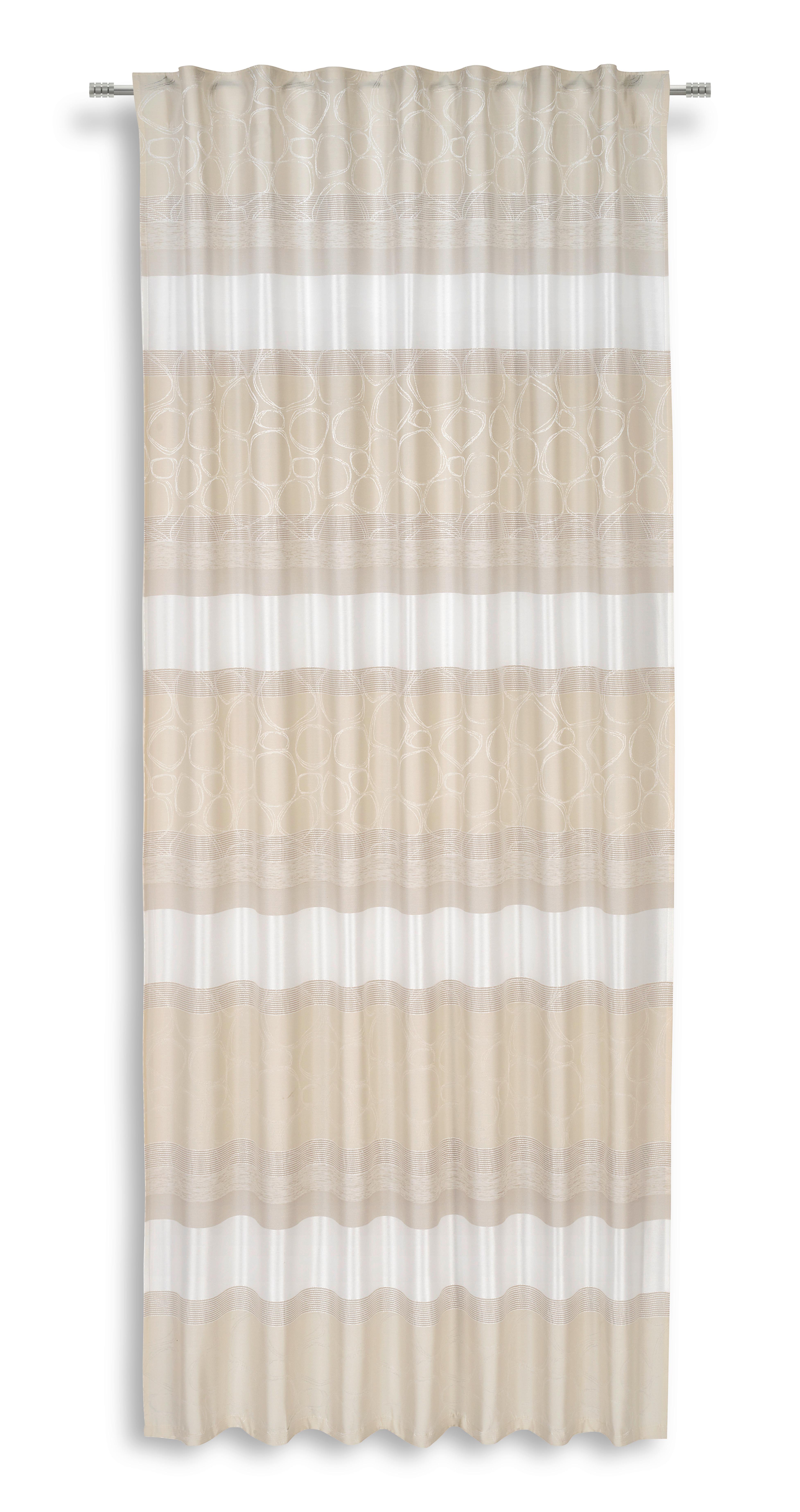 Vorhang mit Schlaufen und Band Sabrina 140x245 cm Cremefarben - Creme, MODERN, Textil (140/245cm) - Luca Bessoni