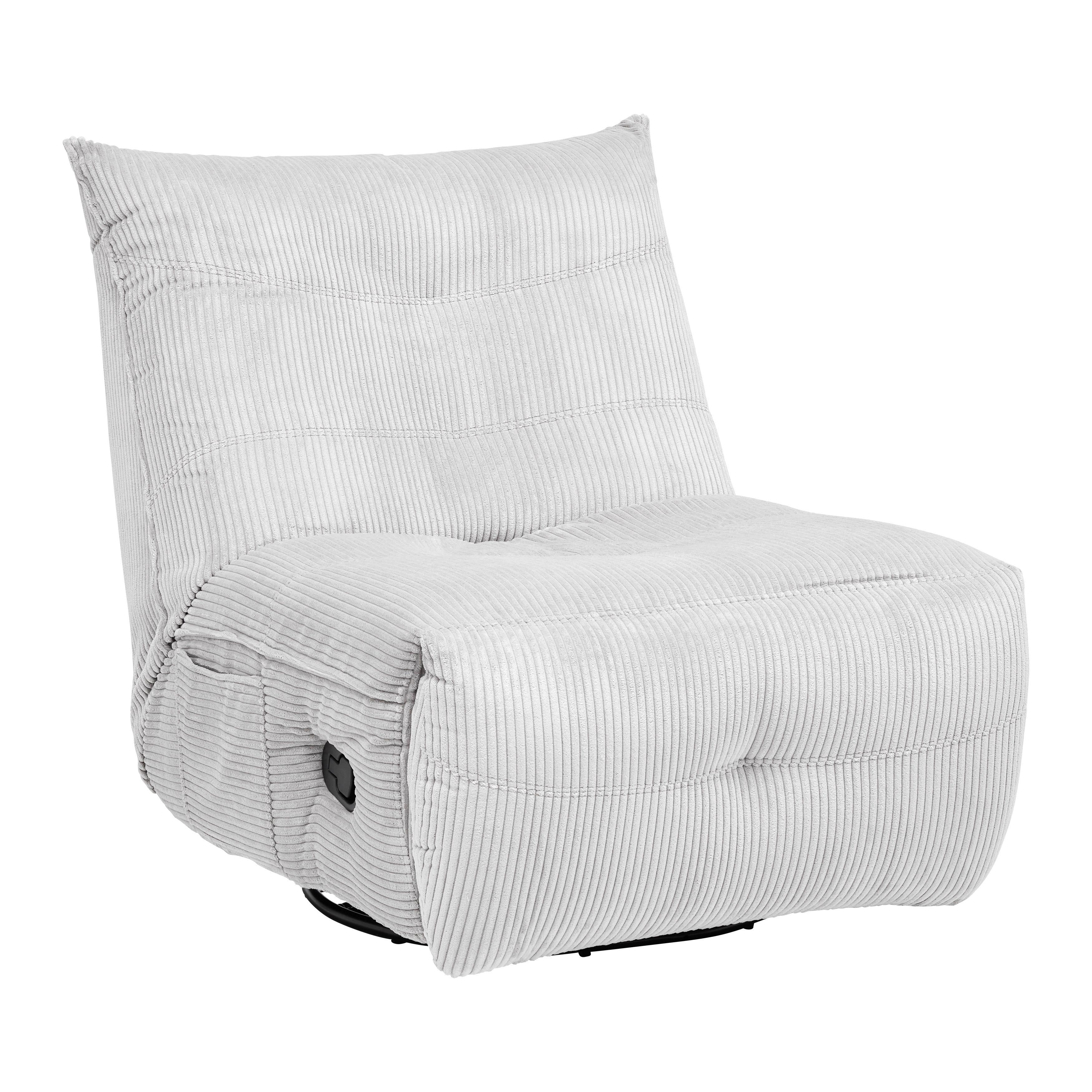 Relaxačné kreslo ALURA, krémová farba - čierna/krémová, Modern, kov/drevo (90/92/90cm) - Bessagi Home