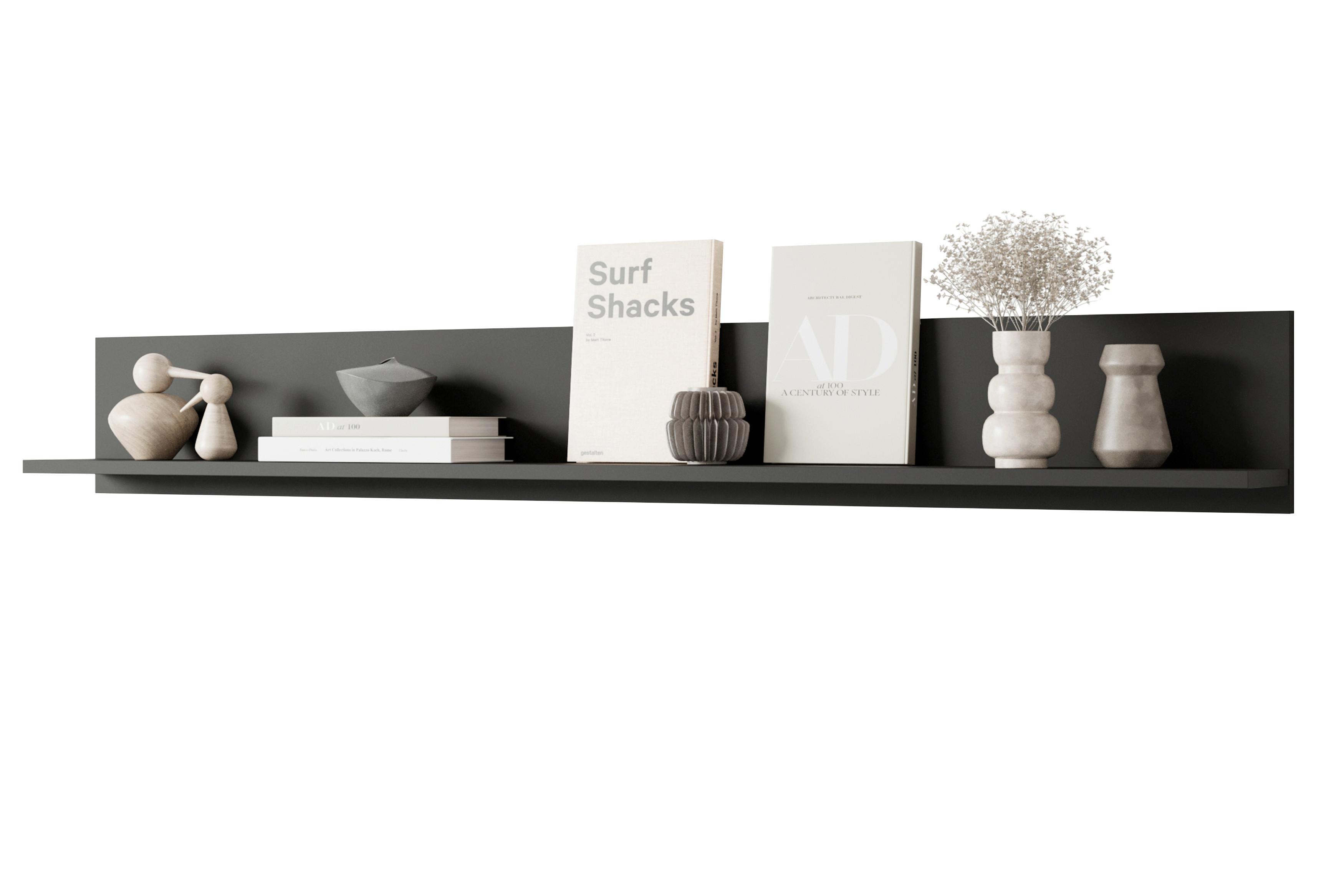 Wandboard Vera Schwarz B: 138,5cm - Schwarz, Design, Holzwerkstoff (138,5/18/12cm) - Livetastic