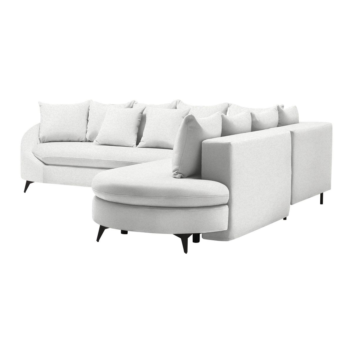 Rohová sedačka AXEL, pravá, krémová tkanina - černá/krémová, Moderní, kov/textil (291/250cm) - Mömax