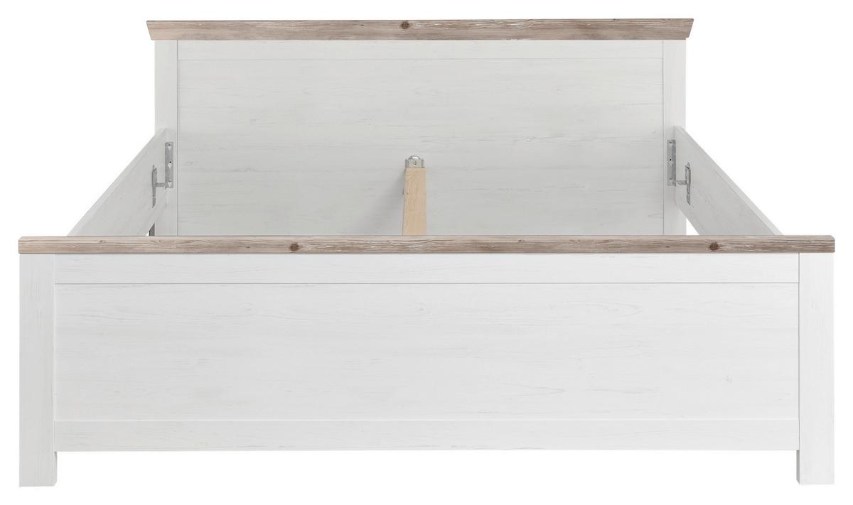 Bett Florenz Pinie Weiß Dekor, 180x200 - Hellbraun/Pinienfarben, Design, Holzwerkstoff (180/200cm) - MID.YOU