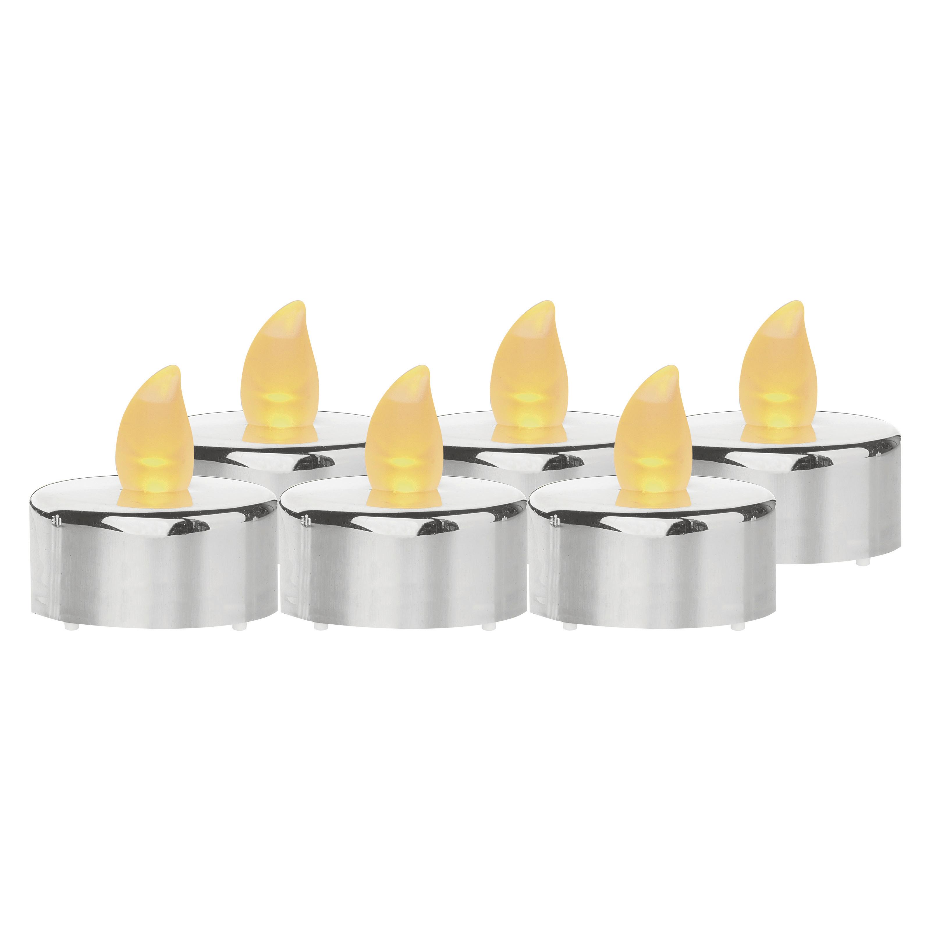 Led Teamécses Szett 6 Darabos - magasfényű szürke, Basics, műanyag