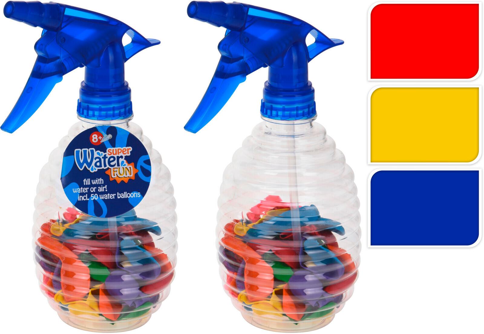 Wasserbombenset Ballonsprüher - Blau/Gelb, Basics, Kunststoff (0,5l)