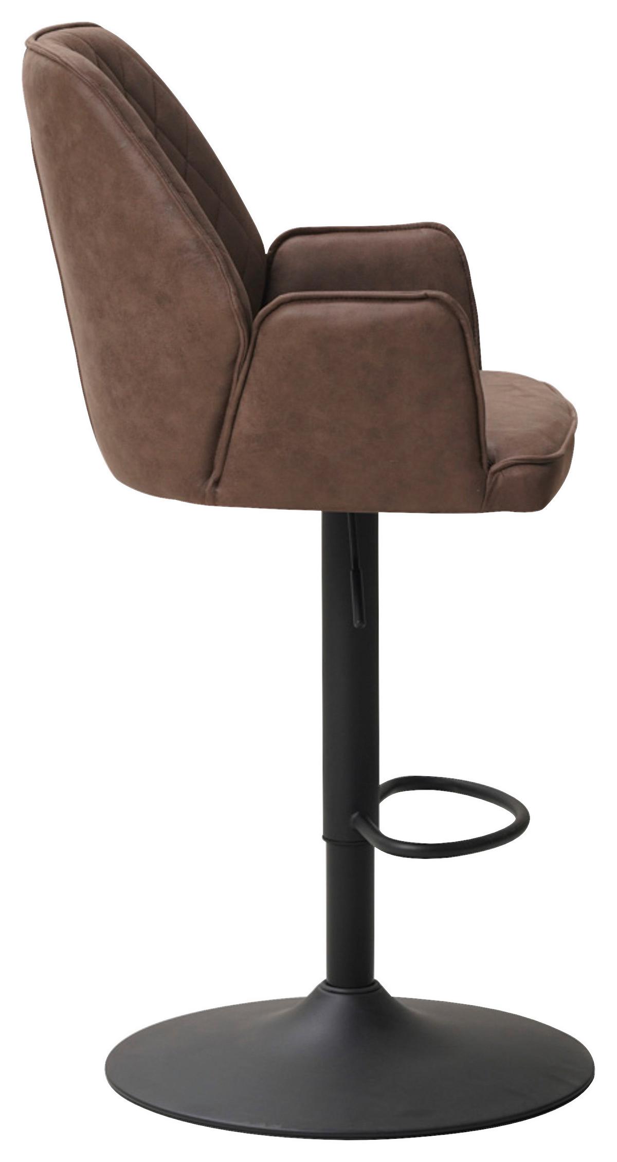 Barhocker Donny - Taupe/Schwarz, KONVENTIONELL, Textil/Metall (42/114/52cm) - MID.YOU