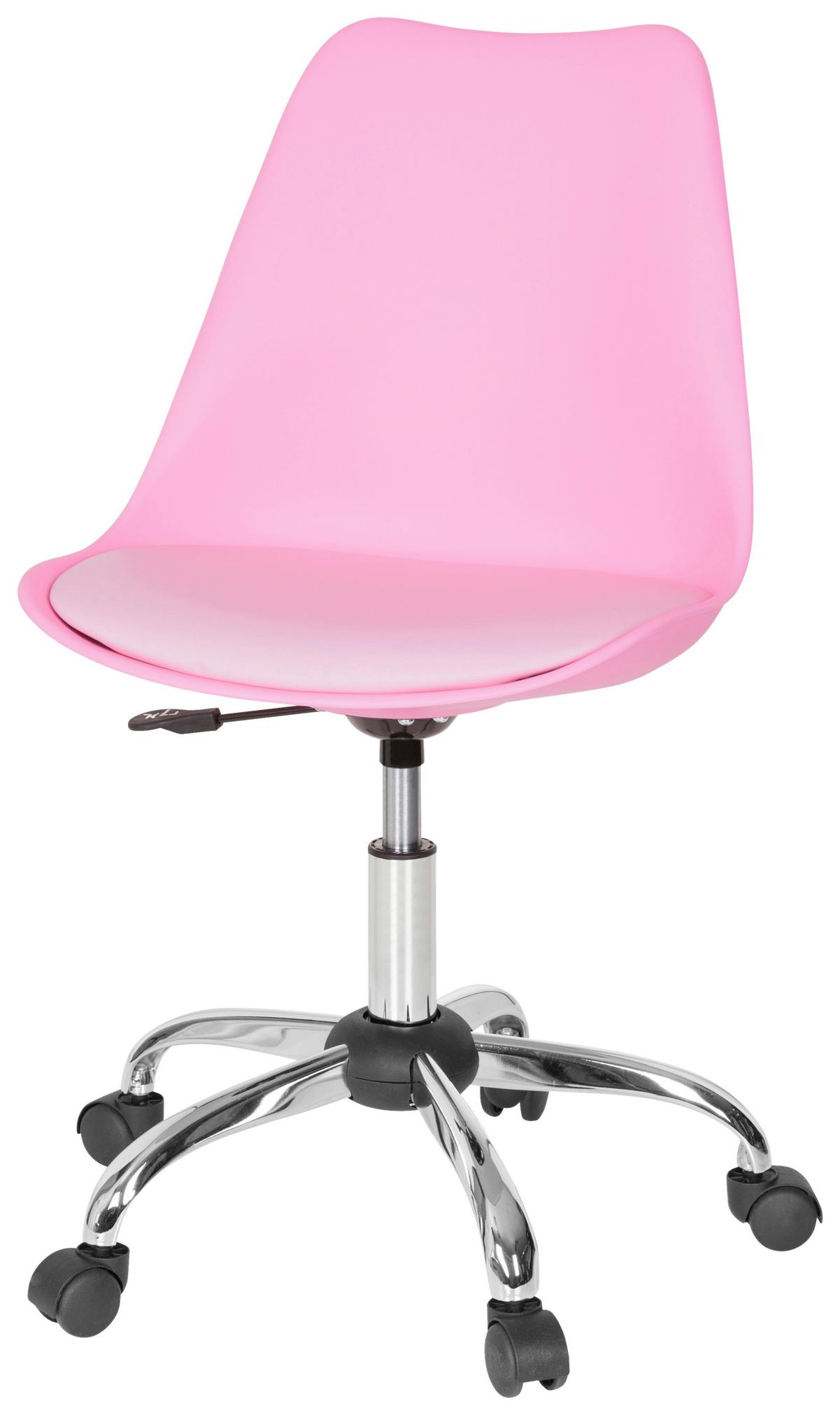 Drehstuhl Fancy pro Lederlook Pink bis 80kg - Pink, MODERN, Kunststoff/Textil (48/86/54cm) - MID.YOU