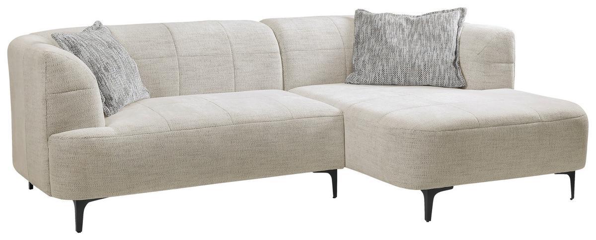 Ecksofa Lou Creme/schwarz, 247 Cm - Creme/Schwarz, Design, Textil (247/158cm) - MID.YOU