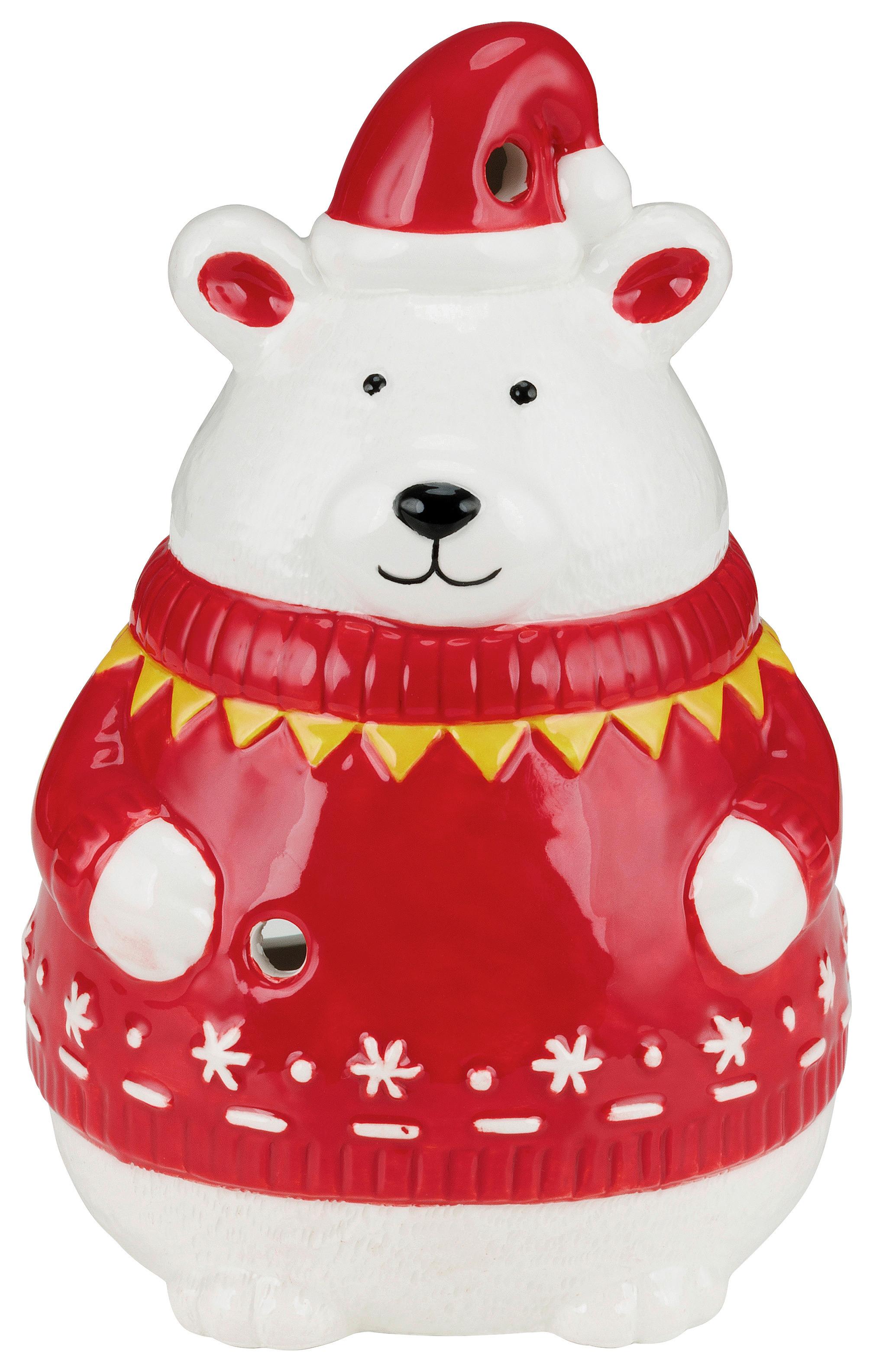 TEELICHTHALTER Finja - Rot/Multicolor, Design, Keramik (10/10/14,5cm) - Luca Bessoni