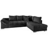 Eckschlafsofa Alvito Schwarz S: 298/202 cm - Silberfarben/Schwarz, Design, Textil (298/202cm) - MID.YOU