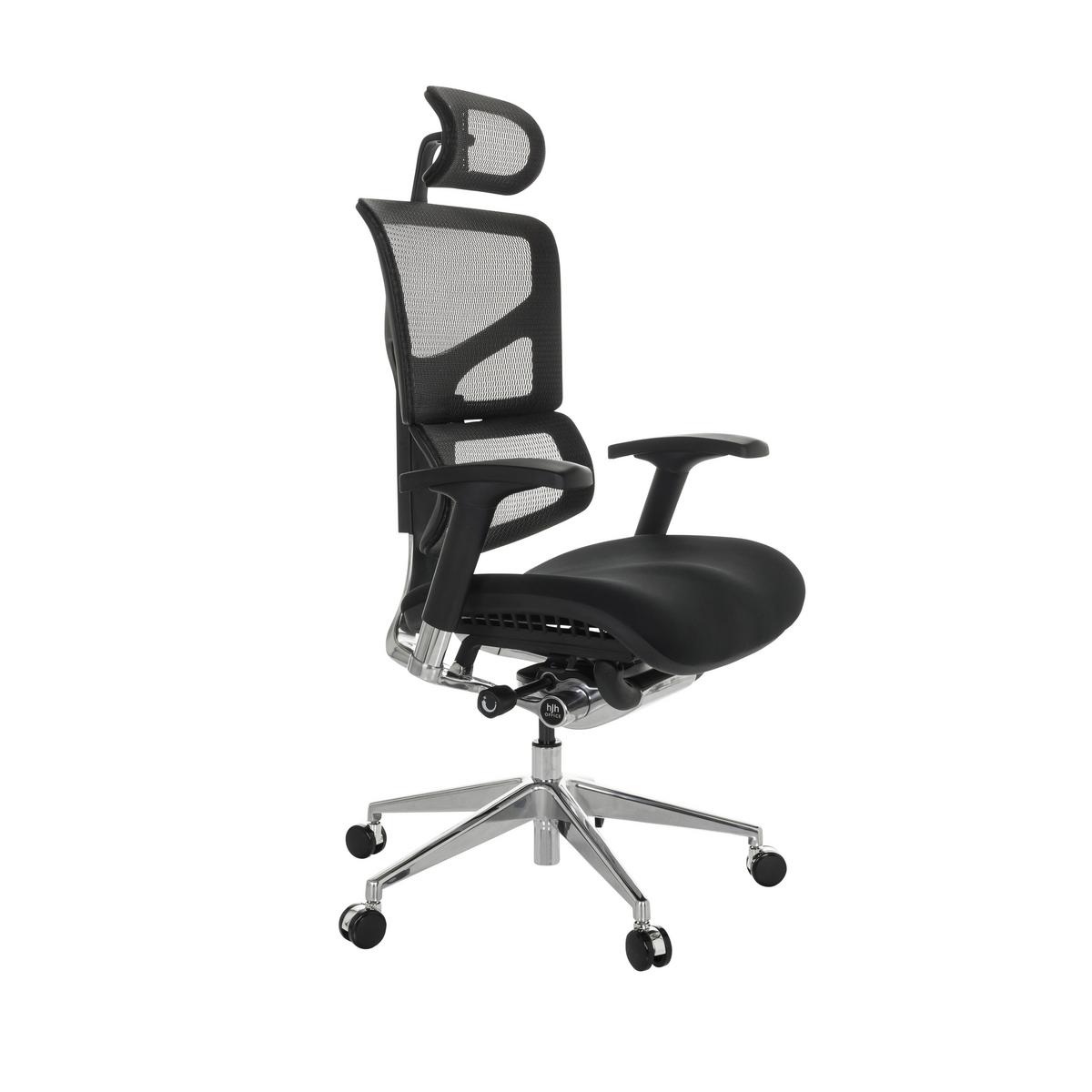 Drehstuhl Ergo-U2 Fm - Silberfarben/Schwarz, Basics, Kunststoff/Textil (70/124-146/67cm) - MID.YOU