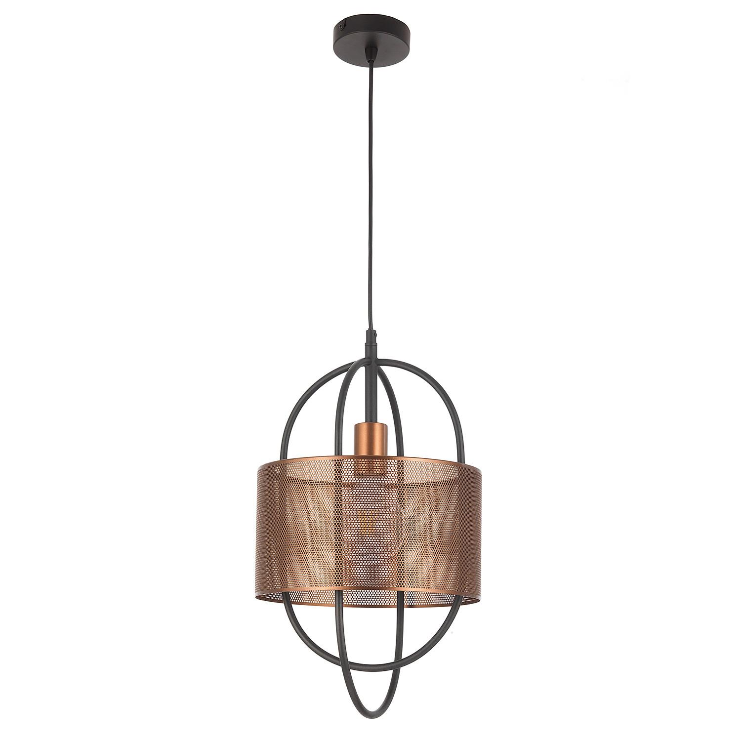 Hängeleuchte 5003/S - Schwarz/Kupferfarben, Design, Metall (28/100cm)
