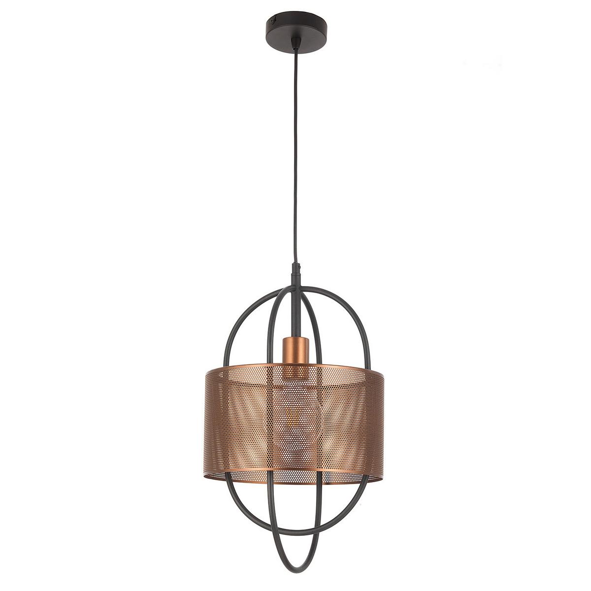 Hängeleuchte 5003/S - Schwarz/Kupferfarben, Design, Metall (28/100cm)