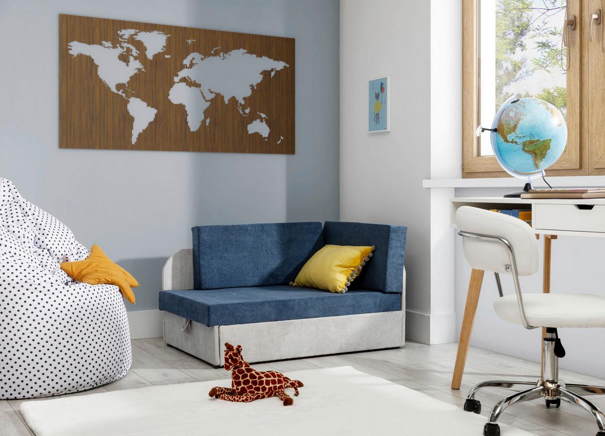 Récamiere Rosa Rechts Blau, Hellgrau, B: 104 Cm - Blau/Hellgrau, Design, Textil (104/60/75cm) - MID.YOU