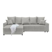 Rohová sedačka ALATRI, oboustr.,štříbrná,s polštáři - barvy stříbra/černá, Moderní, textil/plast (289/90/176cm) - Based